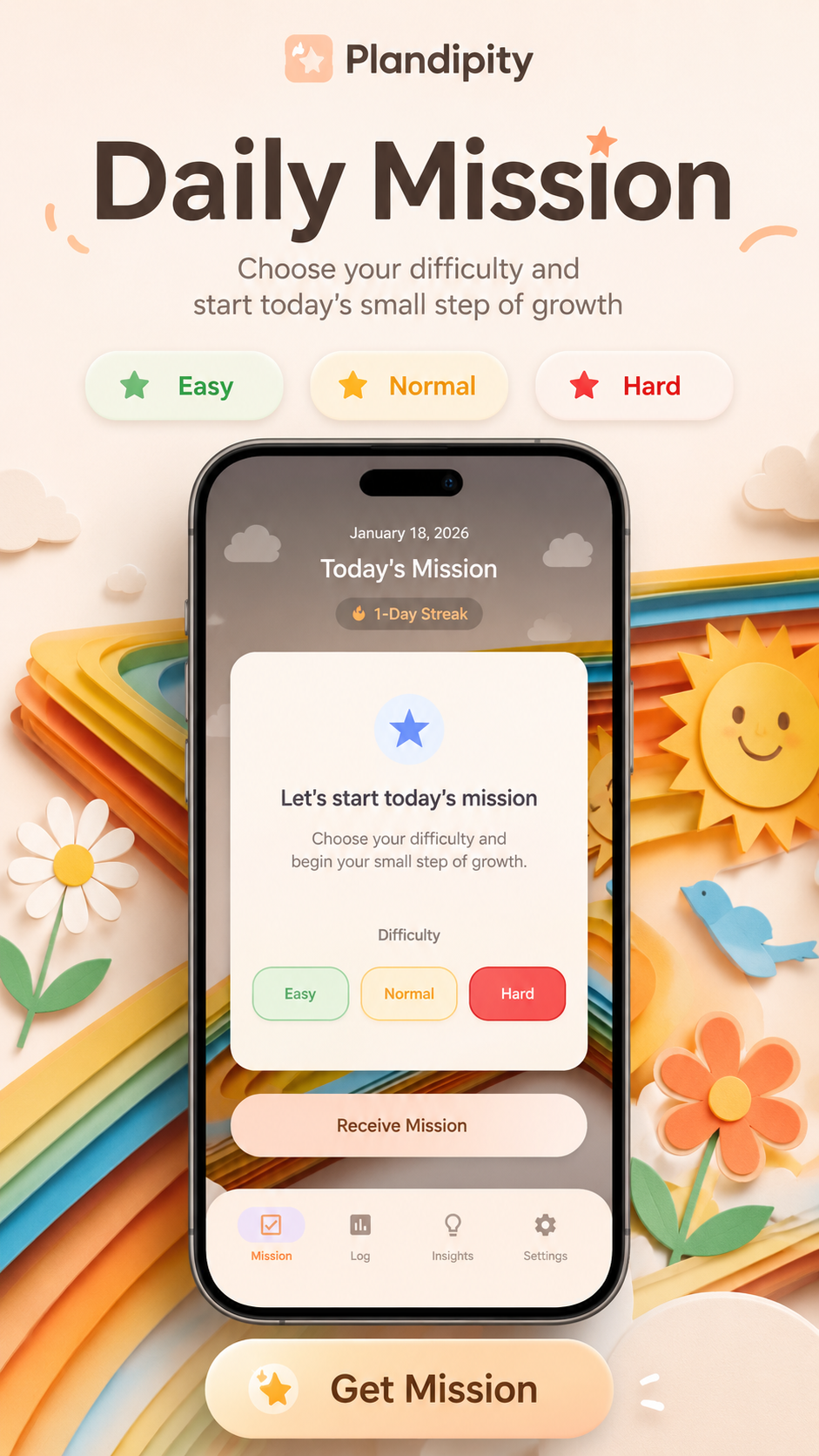 Plandipity English app introduction screen one